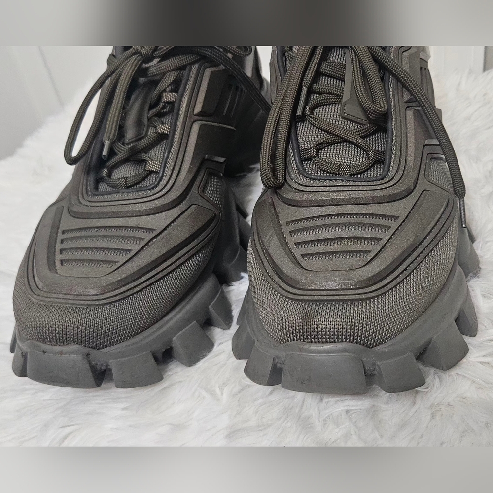 Prada Cloudbust Thunder Gray/Green Sneakers 11 - Picture 9 of 10